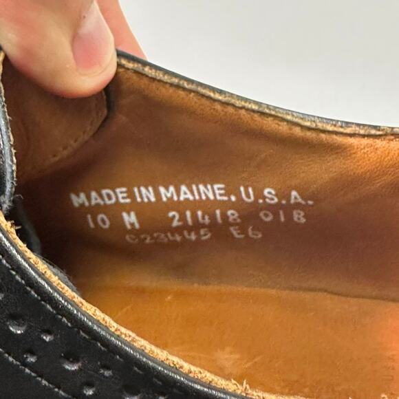 EXCELLENT Rancourt & Co. x Cole Haan Black Wingtip Derby Made in Maine, USA 10 main image 8